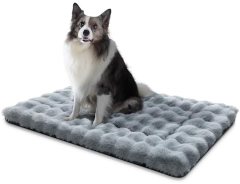 Mora Pets Hundematte Hundedecke waschbar und rutschfest Hundebett Flauschig Hundekissen für Kleine Mittelgroße Grosse Hunde Decke Weiches und Warmes, Grau 91 x 60.5 cm