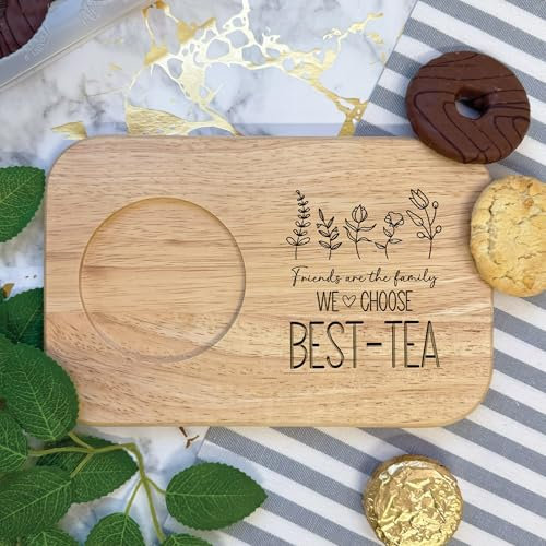 Planche à thé et biscuits gravée | Plateau à goûter | Best-Tea | Bestie Birthday | pendaison de crémaillère | Thé et biscuits