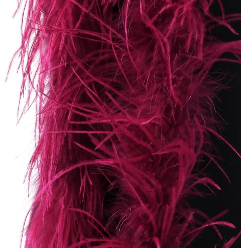 Blausky Federboa,Flauschige Strauß Federn Schal Länge ca. 2m,Federgirlande,Federschal Einfarbig Straußenfeder Schal,Feder Boa Kostüm-Accessoire für Charleston 20er Jahre Flapper Karneval,Weinrot