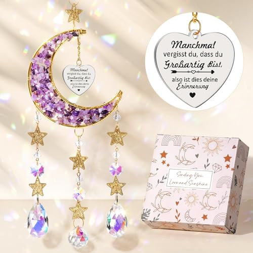 Boluoboluomi Geschenke für Damen: Sonnenfänger Kristall Fenster, Hängend, Geburtstagsgeschenk, Geschenke für Schwestern, Freundin und Kollegin, Ostern, Regenbogen Kristall