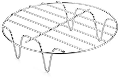 Griglia di raffreddamento rotonda da 15 cm, in acciaio inox, adatta per friggitrice ad aria e pentola a pressione