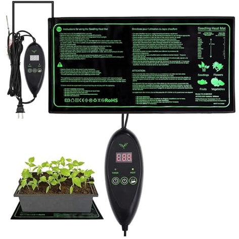 RLVYTA Tappetino riscaldante per piantine Accessori da Giardino Tappetino Termico per piantine per vivaio con regolatore di Temperatura Cuscini riscaldanti per Piante