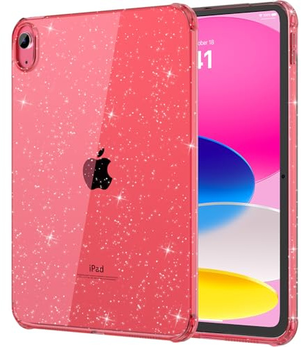 MoKo transparente Hülle für iPad (A16) der 11. Generation 2025 mit 11-Zoll/10. Generation 2022 10,9 Zoll, leichtes, weiches TPU, kratzfest, Ultra-klar, stoßfest, schlagfest, Glitzer, schwarz