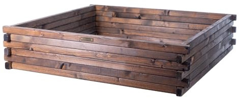 Greenspot - Hochbeet Holz - Kräuterbeet für Garten - 100x100 - aus Echtholz, Imprägniert - Gemüsebeet, Blumenbeet, Pflanzkübel XXL, Pflanzkasten - Timber Palisanderbraun Dunkel
