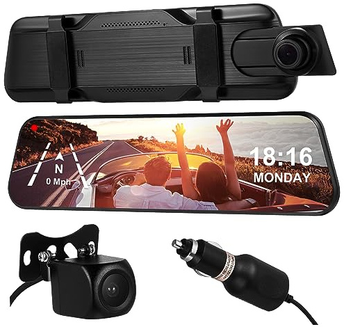 Cabilock Cámara de Conducción 10 Pulgadas Pantalla Táctil Grabadora de Tablero Frontal y Trasera Compatible Vehículos Alta Definición 1080P Grabación Bucle Monitoreo de Estacionamiento