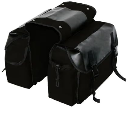 yongewu Saddle Bag Motorcycle Saddlebags Throw Over Saddle Bags Panniers Side Bags With Cup Holder Waterproof Torage Tool Bag Motorbike Bags Luggage Rack Bag(Black)