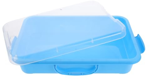 TOYANDONA Children's Medium Blue Sandbox Lid, Plastic Storage Box for Sand and Molds, Indoor and Outdoor Garden Play Equipment, Travel and Desk Mini Sand Toy