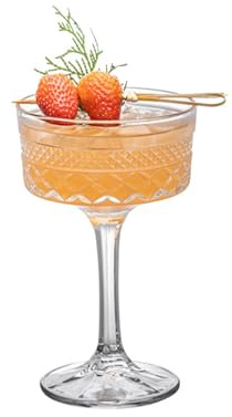 Copa de champán de pie Alto para Bodas, diseño de Alta estética, Copa de champán de Diamante para compromisos y reuniones.(Clear,16.5 * 9.8)