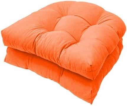 Asiento en Forma de U Cojines para Sillas, Cómodo E Impermeable, para Patio, Cocina Y Comedor, 19 Pulgadas, Paquete de 2, Naranja, Impermeable