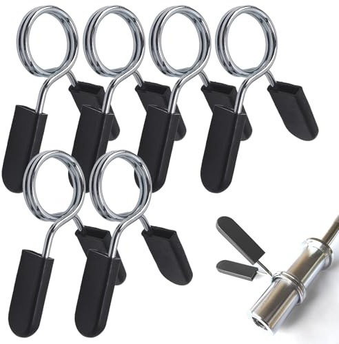 QSHXXROI 6 Stück Hantelstangen Verschluss, 24mm Hantelverschlüsse, Hantelstange Federverschluss, Gewicht Hebel-Klemmen für Hanteln, Federclip, für Hanteln, Übung, Gewichtheben, Fitness, Gym