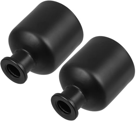 DECORNIJIA Botellas Difusoras Recargables 2 Piezas 50ml Vidrio Cilíndrico Mate Negras Sin Llama Varillas para Hogar, Oficina, Aromaterapia y Decoración Ambiental