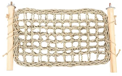 Genérico Escalera para Jaula de Aves, Soporte De Madera para Escalada Y Masticación, Colchoneta de Fibras Naturales para Aves, para Cacatúa Conure Agapornis Canario Pinzón Ejercicio Y Alimentación