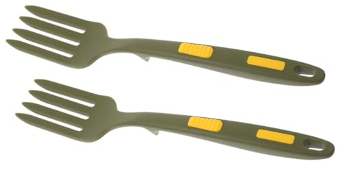 QUMIIRITY Tenedor Grande de Silicona Resistente al Calor para Cocinar y Servir Pasta, Reutilizable, Apto para Uso Doméstico, Pack de 2 Unidades, Utensilios de Cocina Seguros y Lavables