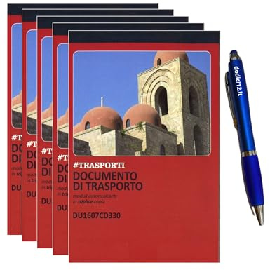 Blocchi Documento di Trasporto DDT A4 (29,7x21 cm) - 3 Copie Autoricalcanti - 50 Moduli in Triplice Copia (50x3) - Bollettario per Logistica e Spedizioni - CON PENNA TOUCH OMAGGIO Dodici