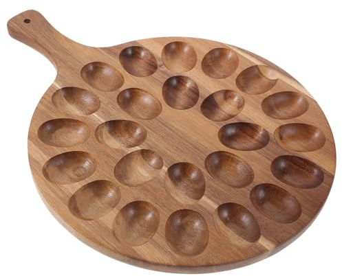 Abaodam Vassoio per Uova Portauova Elegante e Funzionale Design Creativo in Legno e Superficie Liscia, Resistente e Sicuro per Uso in Cucina e Feste