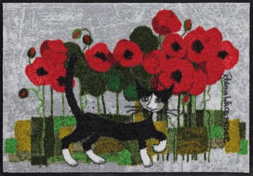 Salonloewe Fussmatte Poppywalk I Schmutzfangmatte & Fußabtreter für Innen 50 x 75 cm