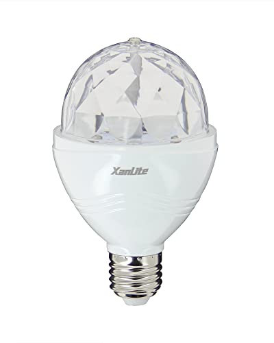Ampoule LED Couleur A60 Rotative DISCO-LED Culot E27 - Ampoule Couleur Boule Angle Éclairage 120°- Lampe RGB Multicolore 3,2W- Lumière RVB - SEDRVB Xanlite