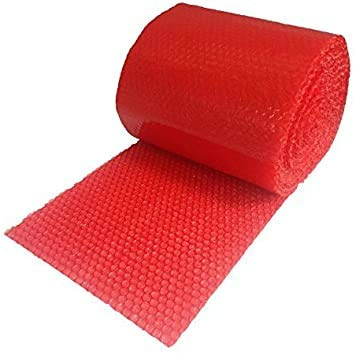 Realpack 1 x Rolle, antistatische rote Luftpolsterfolie, Größe: Breite 750 mm x 100 m. Schützt elektrostatikfrei vor Transportschäden.