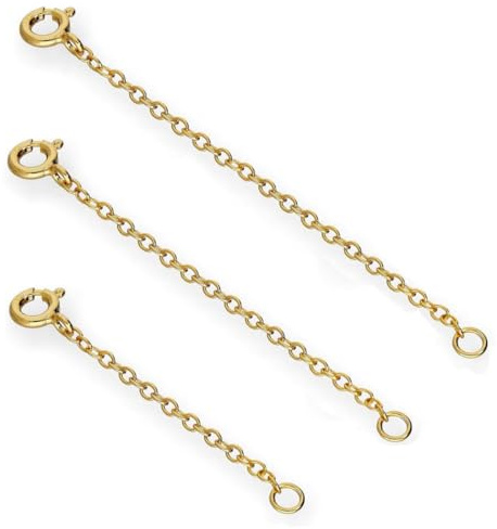 Chaînette d'Extension en Argent Plaqué Or Jaune - 5cm