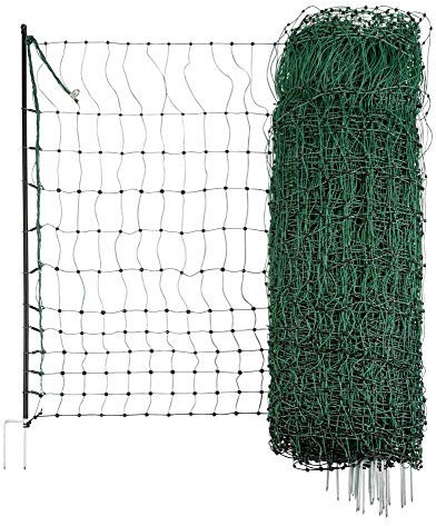 Kerbl Geflügelnetz PoultryNet 25 mtr., 106 cm Doppelspitze, grün, nicht elektrifizierbar 292279