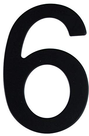 Numero civico in acciaio inox nero opaco, adesivo, altezza 76 mm, numero civico design