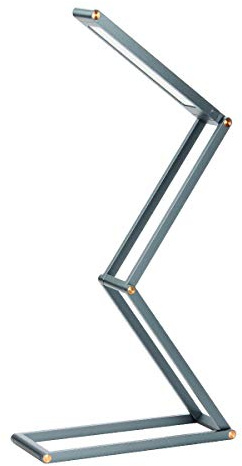 ELZO Lampada da Tavolo LED in Alluminio, Luce da Lettura Dimmerabile Lampada da Scrivania Portatile Pieghevole con Cavo USB Testa Girevole, Blu Grigio Scuro