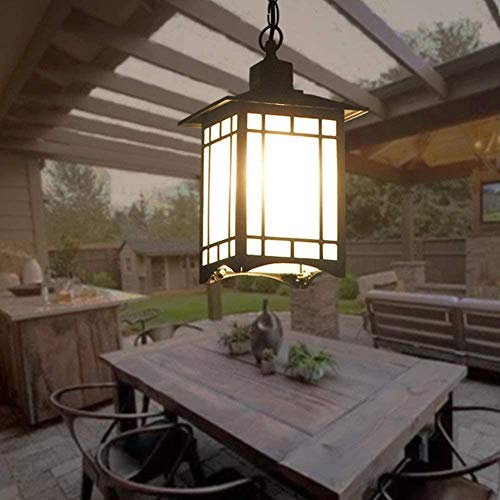 ZHANGL Suspension métal Vintage imperméable européenne Victoria Rétro extérieur Plafonnier extérieur à l'ombre Pavillon Pergola Porche Suspendu Paysage Lustre Luminaire E27