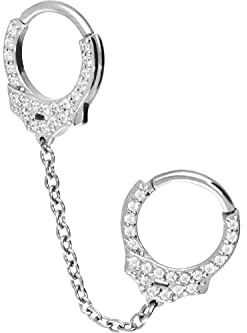 PIERCINGLINE Chirurgenstahl Segmentring Clicker |KRISTALLHANDSCHELLEN | Piercing Ohr Helix Ring | Farb- und Größenauswahl