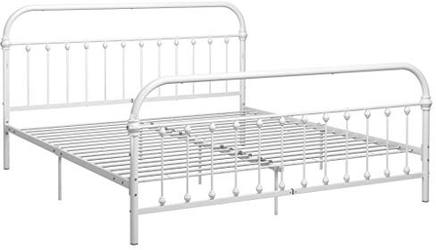 vidaXL Bettgestell Weiß Metall 180×200 cm