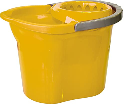 La Briantina Seau à récurer en Plastique avec essoreuse Jaune Capacité 11 L