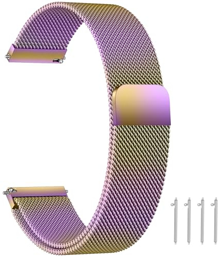 LYYLTX Edelstahl Mesh Uhrenarmband Metall Ersatz Armband Magnetverschluss Smartwatch Schnellverschluss Watch Uhren Ersatzband Für Damen Herren
