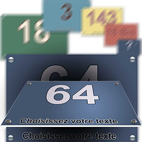 Plaque PVC numéro maison décorative - pour rue, garage, porte, et boite aux lettres - collection pastels : 2 lignes personnalisables