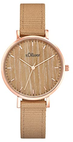 s.Oliver Armbanduhr Damen Quarzuhr Analog, mit Leder/Nylon Armband, Kommt in Uhren Geschenk Box