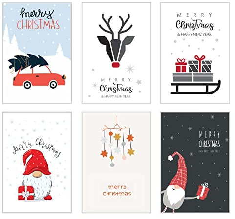 Edition Seidel Set 6 Premium Weihnachtskarten mit Briefumschlag - Karten Weihnachten Postkarten