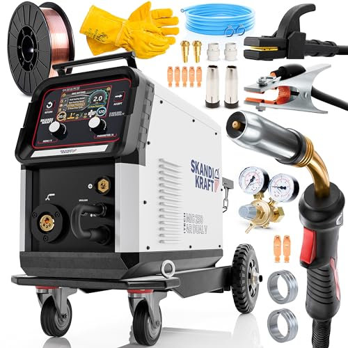 SKANDI KRAFT® iTech MIG 250 4R DUAL V Kombi Schweißgerät WIG LIFT, MMA, MIG/MAG Mit 250/200 Ampere IGBT Dual Pulse Arc Force ALU geeignet Schweißmaschine BASIC Vollausstattung