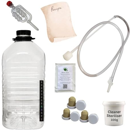 Almost Off Grid M5DJ1 Mead Starter Kit with 1 Gallon PET Plastic Demijohn