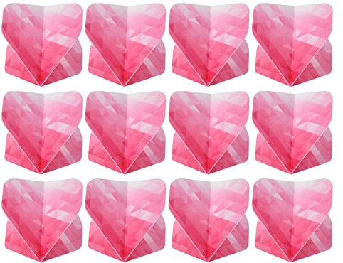 PATIKIL Fléchette Vols, 12 Paquet Pet Standard Fléchettes Accessoires Pièce Rechange pour Doux Pointes Acier Pointe, Géométrique Style, Rose, Blanc