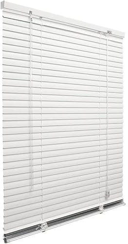 Virsus Tenda Veneziana in PVC 3789, colore Bianco, tenda parasole, fissaggio a muro, persiana regolabile in altezza e lamelle inclinabili per proteggere dalla luce e caldo, per finestre (100x160 cm)