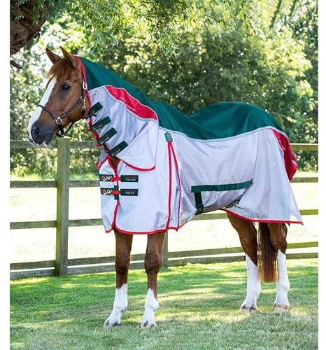 Fliegendecke für Pferde mit Übergurten Premier Equine Buster Stay-Dry Super Lite