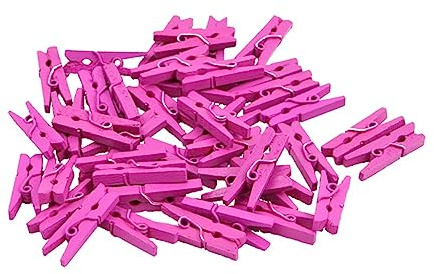 TOPPERFUN Mini Pinces Photo en Bois 100 Pièces, Clips Robustes Légers | Papier et Cartes, Usage Bricolage et Décorations Murales, Lot Compact 2, 5cm, 0, 3mm