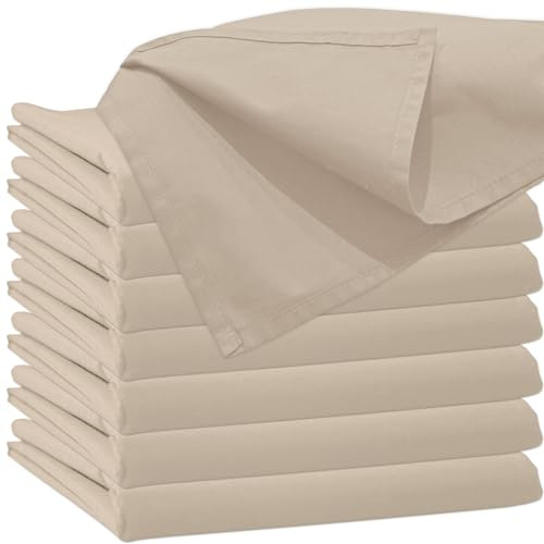 Glatte Bettlaken 140x200 cm ohne Gummizug Beige Uni Baumwolle | Einfache Klassische Hotel Betttuch ohne Spanngummi - Hotel Laken Haushaltstuch Baumwollstoff Waschbar