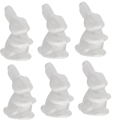 DECHOUS Ornamenti Per Feste Di Confezione Da 6 Modelli in Polistirolo Decorazioni Pasquali Coniglietto Incompiuto Per Bambini E Bambine