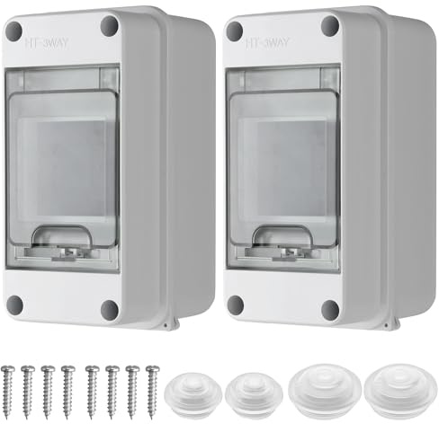 EYPINS 2 Stück Außenrahmen, 3 Module Verteilerkasten IP65, wasserdicht für Außenbereich, Garten (78 x 159 x 95 mm)