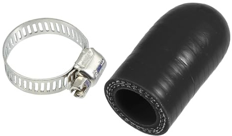 X AUTOHAUX 30mm 16mm/0.63 ID Reinforced Coolant Cap Set for Tube Black | With Clamp, 30mm/0.18 Length, Intake Vacuum Hose End Plug, For Coolant Heater Bypass Vacuum Water Port