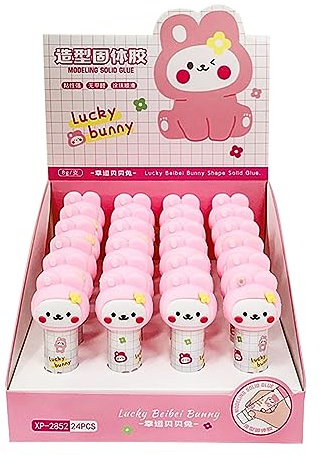 Southjieling Bastoncini di colla in plastica solida con design di cartoni animati per bambini, studenti, ufficio, cancelleria, regalo