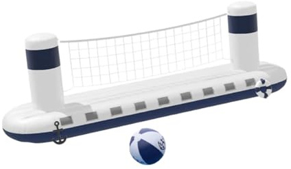 Sharplace Ensemble de Volley-Ball de Piscine Gonflable, Jeux de Piscine d'été, Filet de Volley-Ball Gonflable Portable en PVC pour Enfants Adultes Parent Enfant, 300cmx75cmx90cm
