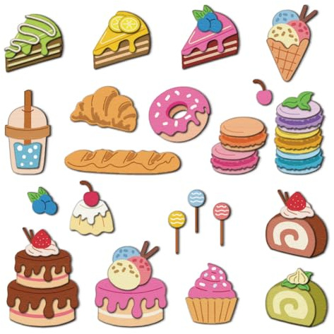DELORIGIN Dessert Theme Cutting Dies Cake Dies Cut Metal Die Cuts Embossing Stencils Template Dies for Card Making Decoration DIY Scrapbooking Photo Album Afternoon Tea Party Invitation Card Supplies