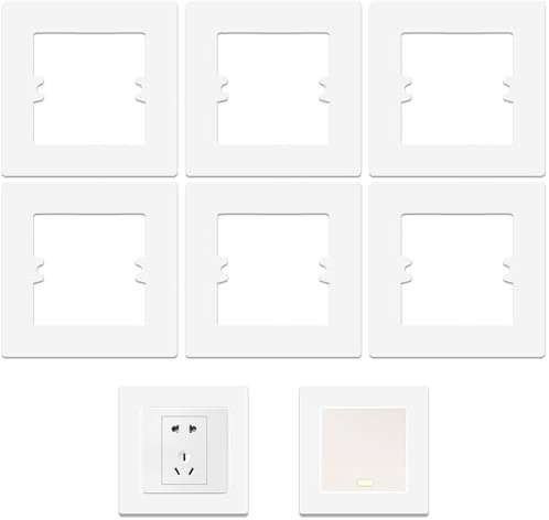 6PCS Light Switch Cover Plates, Finger Plates for Light Switches White Socket Surround Plate Plastic Light Switch Spacer