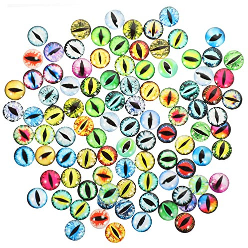 NUOBESTY 100pcs Glass Doll Eyes DIY Craft Supplies Toy Eyes for Doll Making Mixed Style Patches