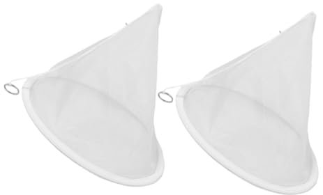 OSALADI Lot de 2 Passoires Coniques en Filet de Fibre Beige, Outil de Filtration Miel Compact et Lavable pour Extraction de Miel en Apiculture